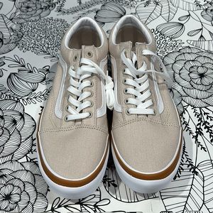 Vans Beige and White Women's Sneakers